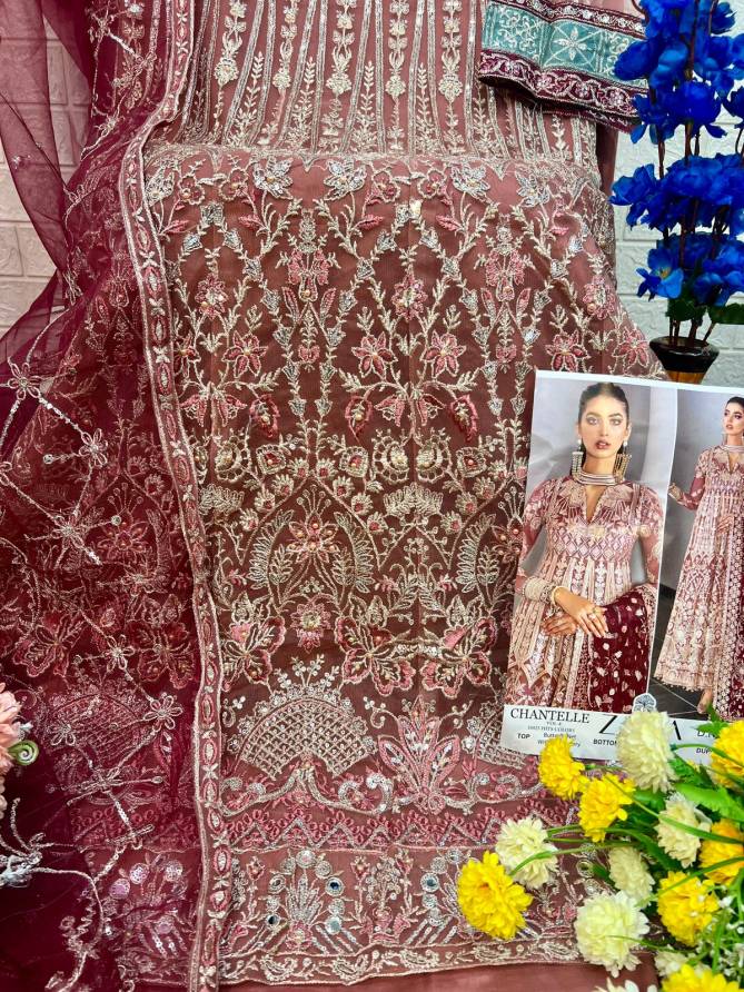 Chantelle Vol 4 By Zaha Heavy Butterfly Net Pakistani Suits Wholesale Suppliers In Mumbai
